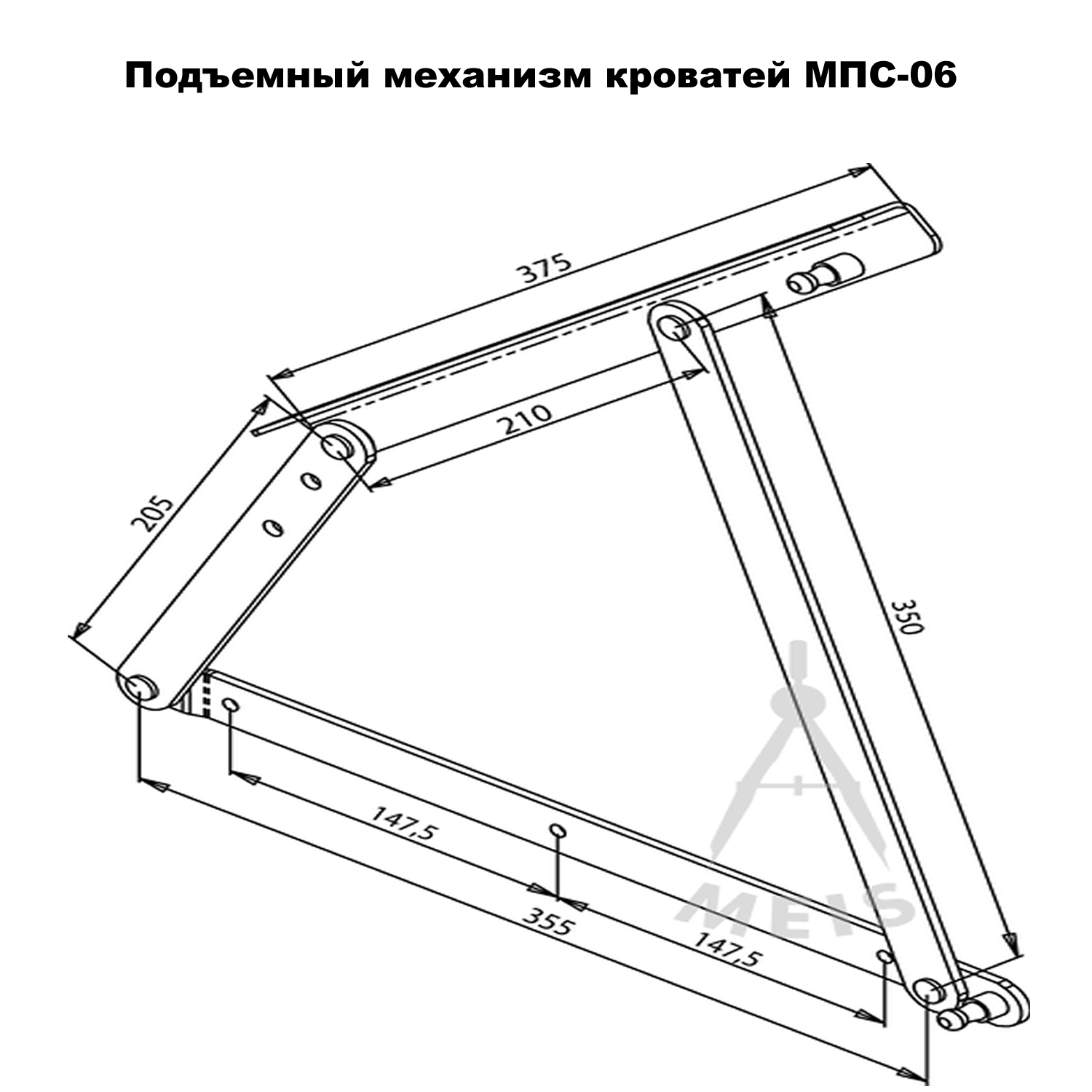 Подъёмный механизм для кровати Татьяна 140х200 схема монтажа